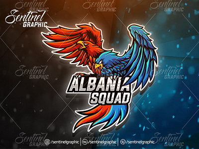 Albania Squad Eagle Logo Esport Mascot Team Sport Game albania bird brand branding character esport game logo mascot sport stream twitch