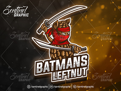 Peanut Ninja Logo Esport Mascot Team Sport Game brand branding character esport fortnite game logo mascot ninja overwatch peanut sport