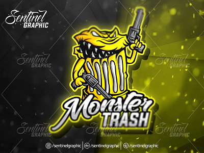 Monster Trash Logo Esport Mascot Team Sport Game brand branding character esport fortnite game mascot monster overwatch sport trash