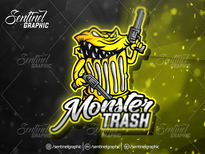 Monster Trash Logo Esport Mascot Team Sport Game