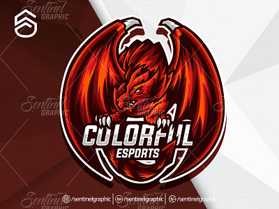 Colorful Logo Esport Mascot Team Sport Game brand branding character dragon esport fortnite game logo mascot sport team