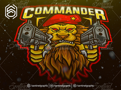 COMMANDER Logo Esport Sports Mascot Character character esports game gfx graphic lion logo mascot sports stream streamer twitch