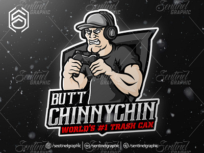 Buttchinnychin  Logo Esport Mascot Team Sport Game