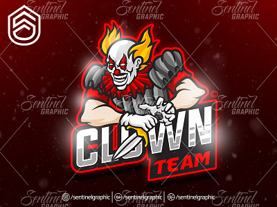 Clown Team Clan Club Logo Esport Mascot Team Sport Game brand branding character clan design esport fortnite game gaming icon logo mascot overwatch sport team