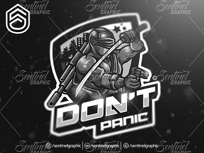 DONT PANIC Clan Club Logo Esport Mascot Team Sport Game brand branding character clan design esport fortnite game gaming icon logo mascot overwatch sport team twitch