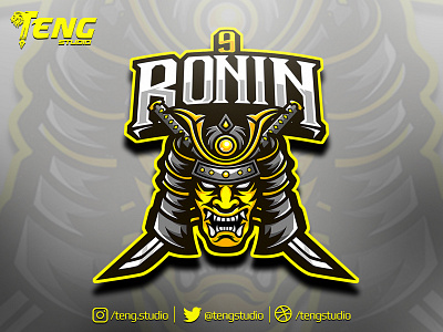 9RONIN Club Logo Esport Mascot Team Sport Game brand branding character clan club design esport fortnite game gaming icon illustration knight logo mascot overwatch ronin sport team twitch