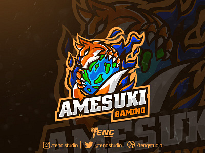 Amesuki Fox Club Logo Esport Mascot Team Sport Game