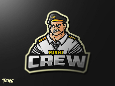 Miami Crew Pilot Captain Logo Esport Mascot Character Vector brand branding character design esport fortnite game logo mascot overwatch sport team