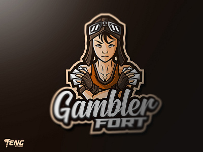 Gambler Fort Esport Mascot Character Vector brand branding character clan club design dragon esport esports fortnite game gaming icon logo mascot overwatch sport sports team twitch