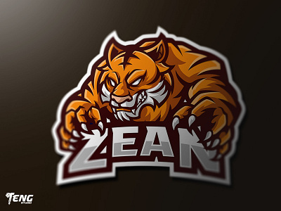 ZEAN TIGER Logo Mascot Character Vector brand branding character clan club design dragon esport esports fortnite game gaming icon logo mascot overwatch sport sports team twitch