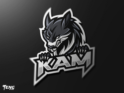 KAM WOLF MASCOT LOGO CHARACTER VECTOR brand branding character clan club design esport fortnite game gaming icon logo mascot overwatch sport sports team twitch typography vector