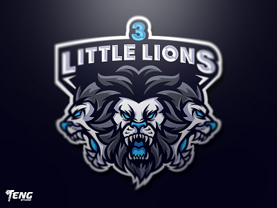 3 LITTLE LIONS MASCOT LOGO CHARACTER VECTOR