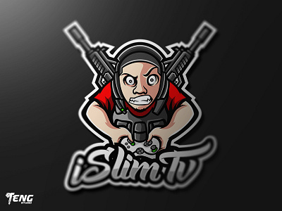 Streamer iSlimTv MASCOT LOGO CHARACTER VECTOR brand branding character design esport fortnite game logo mascot sport