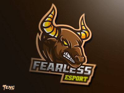 FEARLESS BULL MASCOT LOGO CHARACTER VECTOR brand branding character design esport fortnite game logo mascot sport