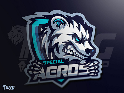 AEROS BEAR MASCOT LOGO ESPORT SPORT CHARACTER VECTOR brand branding character design esport fortnite game gaming logo mascot overwatch sport team