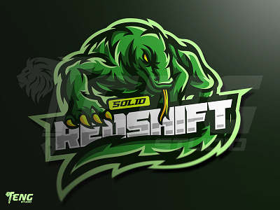 KOMODO SOLID REDSHIFT MASCOT LOGO ESPORT SPORT CHARACTER VECTOR