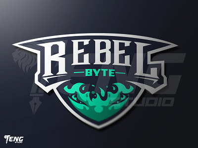 REBELBYTE TEXT MASCOT LOGO ESPORT SPORT CHARACTER VECTOR