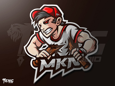 MKN BASEBALL PLAYER LOGO ESPORT SPORT CHARACTER VECTOR brand branding character design esport fortnite game logo mascot overwatch sport team