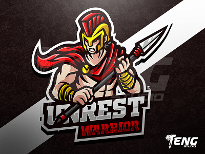 SPARTAN UNREST WARRIOR LOGO ESPORT SPORT CHARACTER VECTOR brand branding character design esport fortnite game logo mascot overwatch sport team