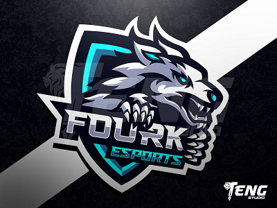 FOURK ESPORTS WOLF LOGO ESPORT SPORT CHARACTER VECTOR by Teng Studio on ...