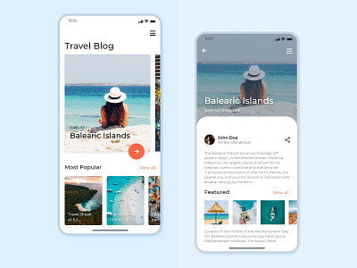 WonderLust blog screen for iPhone X | Free PSD