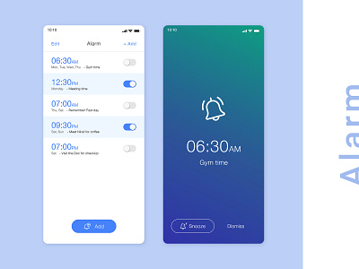 Alarm screen for iPhone x  |  Free PSD