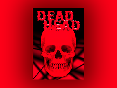 Deadhead red head head skull digital painting horror art halloween design poster t-shirt design fun art skull art concept art illustration