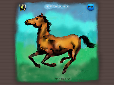 Running Horse Digital Painting