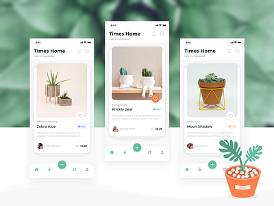 Succulents App Design design ui