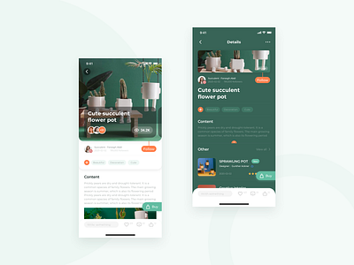 Succulents App Design app design ui 设计
