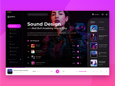 Music web design design ui website