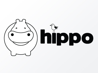 Hippo - Black & White bird black and white hippo logo wip