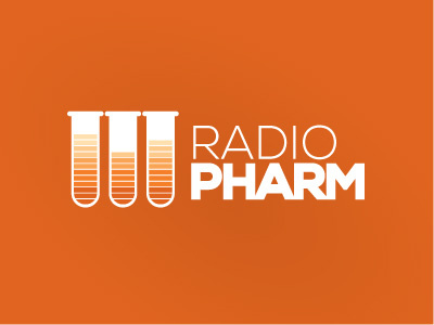 Radio Pharm Identity WIP beakers eq bars identity logo radio wip