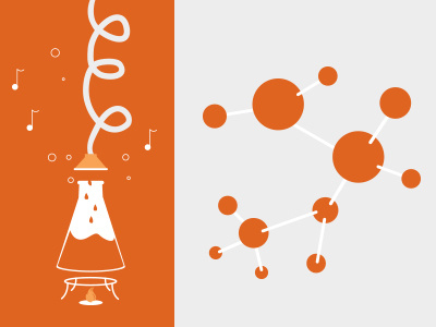 The RadioPharm Website Illustrations beaker chemistry illustrations molecules radio pharm sound web