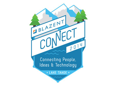 Blazent Connect 2014 Badge badge event mountains tahoe trees water