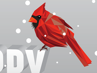 2015 Holiday Card Detail cardinal holiday low poly snow xmas