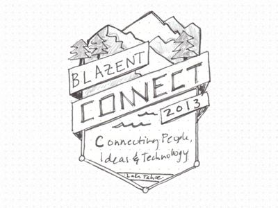 CONNECT Badge Concepts badge connect logo mountains trees water