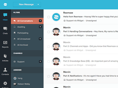 New Reamaze Dashboard apps colors design helpdesk webapp