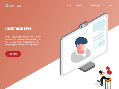 Re:amaze Live Landing Page css design homepage landing page svg website