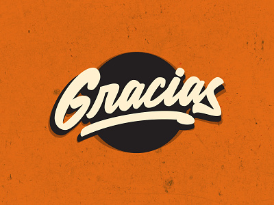 Gracias brush calligraphy design handlettering script spain vector