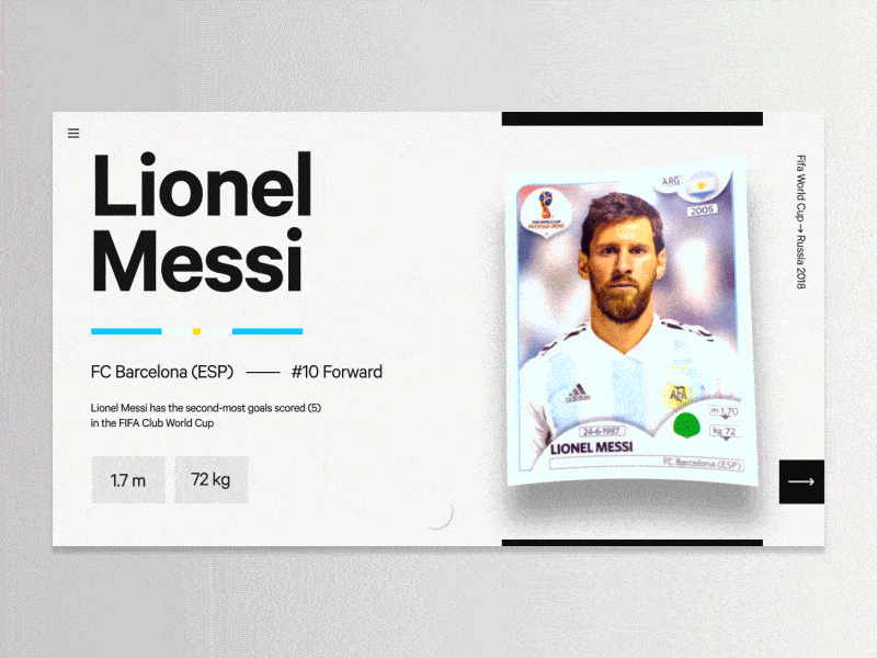 FIFA World Cup 2018 → E-Sticker Concept 3d interaction after effects animation fifa football rebound ui ux web design