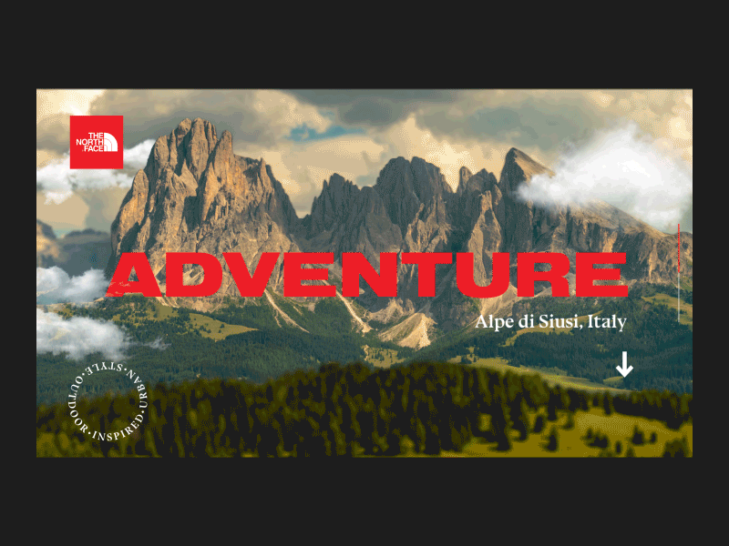 The North Face → Adventure animation creative fashion interface layout parallax the north face typography ui ux web web design