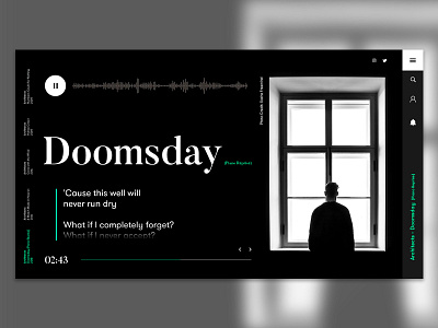 Doomsday – Lyric Interface audio design graphic interaction interface layout type typography ui ux web web design