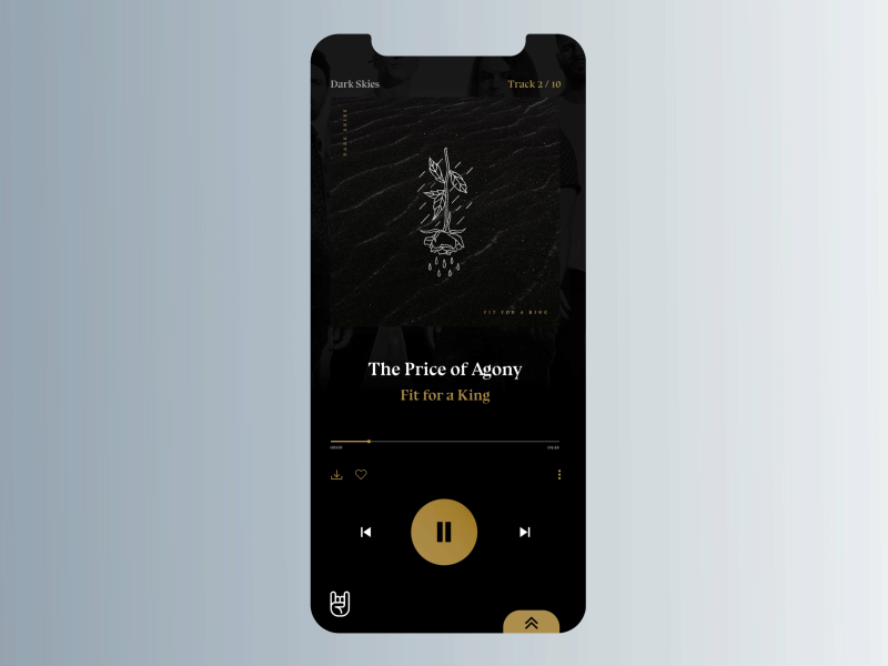 Music App 009/100 🤘 – Daily UI Challenge after effects animation clean daily 100 challenge daily ui daily ui 009 design design challenge gif interaction interface layout loop minimal music app music player type typography ui ux