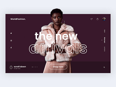 Online Fashion Store - Header UI adobexd branding dailyuichallenge design digitaldesigner inspiration photoshop progress typography uiux uxinspiration webdesign