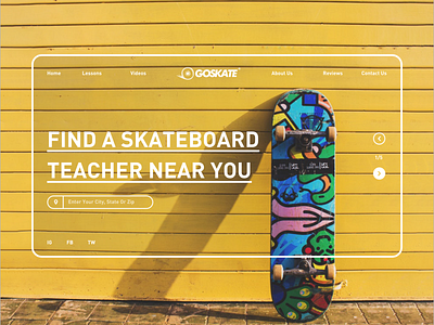 Landing page concept for GoSkate.com adobexd branding dailyuichallenge design digitaldesigner icon inspiration logo mobileapps mockup photoshop progress sketchapp typography ui uiux ux uxinspiration web webdesign