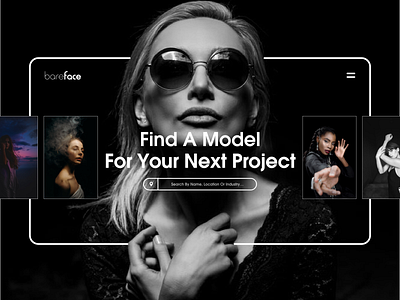 Web UI concept for @bareface_model_agency