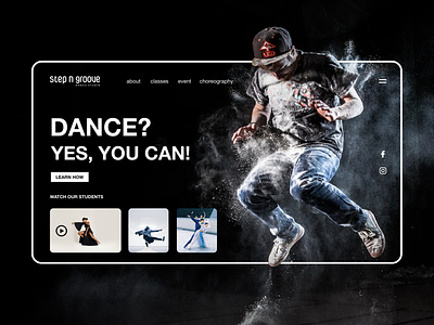 Header UI Concept for Step n Groove Dance