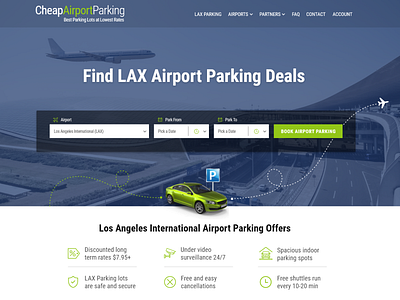 Airport Parking Website airport design homepage