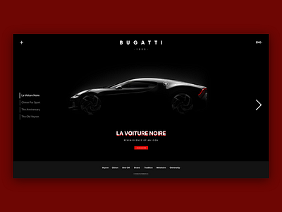 BUGATTI WEBSITE REDESIGN clean design simplicity ui web webdesign website